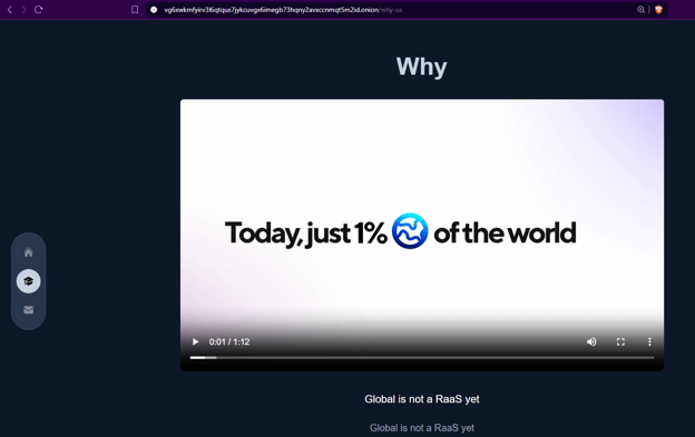 Figure 7 - Video advertisement on the data leak site.
